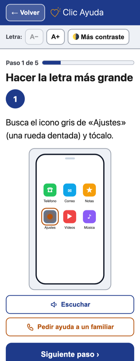 Guía paso a paso con dibujo de ejemplo